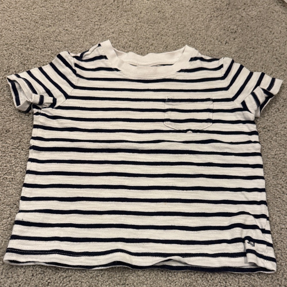 Janie & Jack NauticalPocket Tee - Navy & White